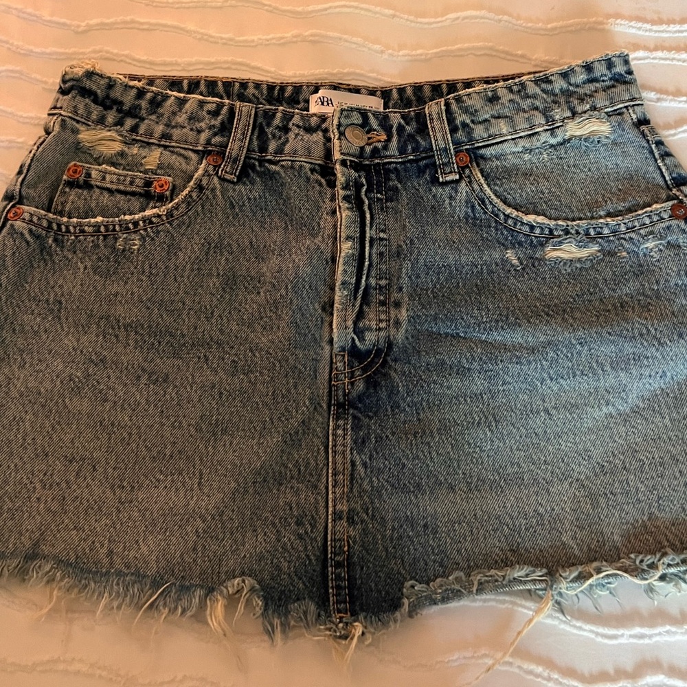 ZARA DENIM MINI SKIRT